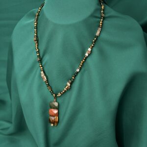 Ogrlica od prirodnih kristala – aventurin, tigrovo oko, sunčev kamen i lava | Zaštitni energetski nakit