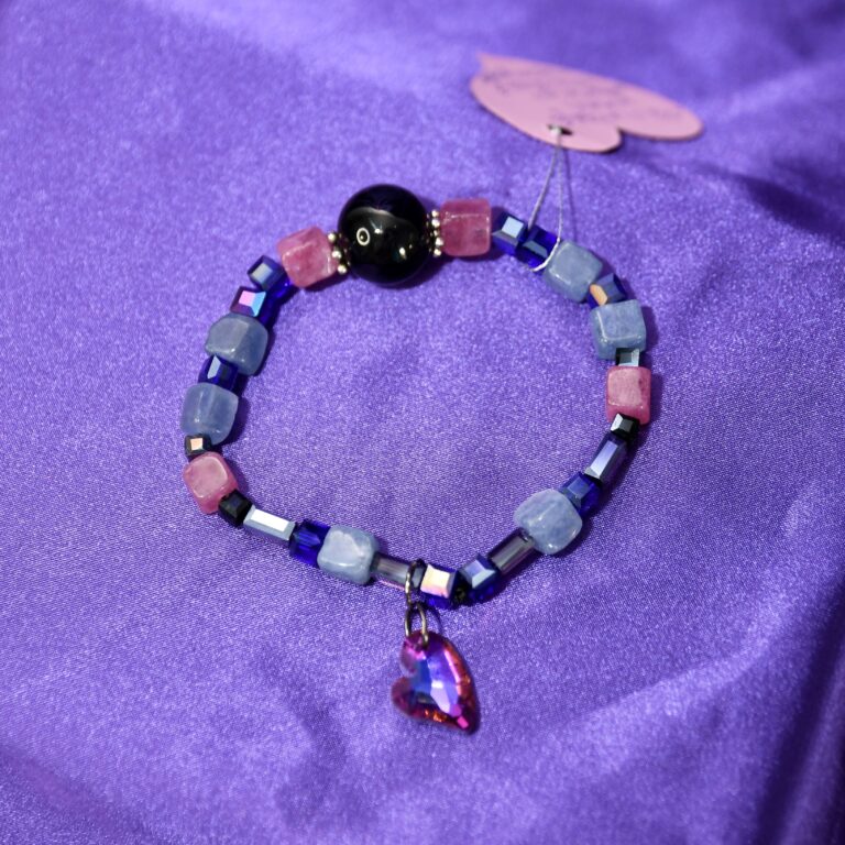 Zaštitna narukvica od oniksa, morganita, Swarovski i Andara kristala | Hand Made